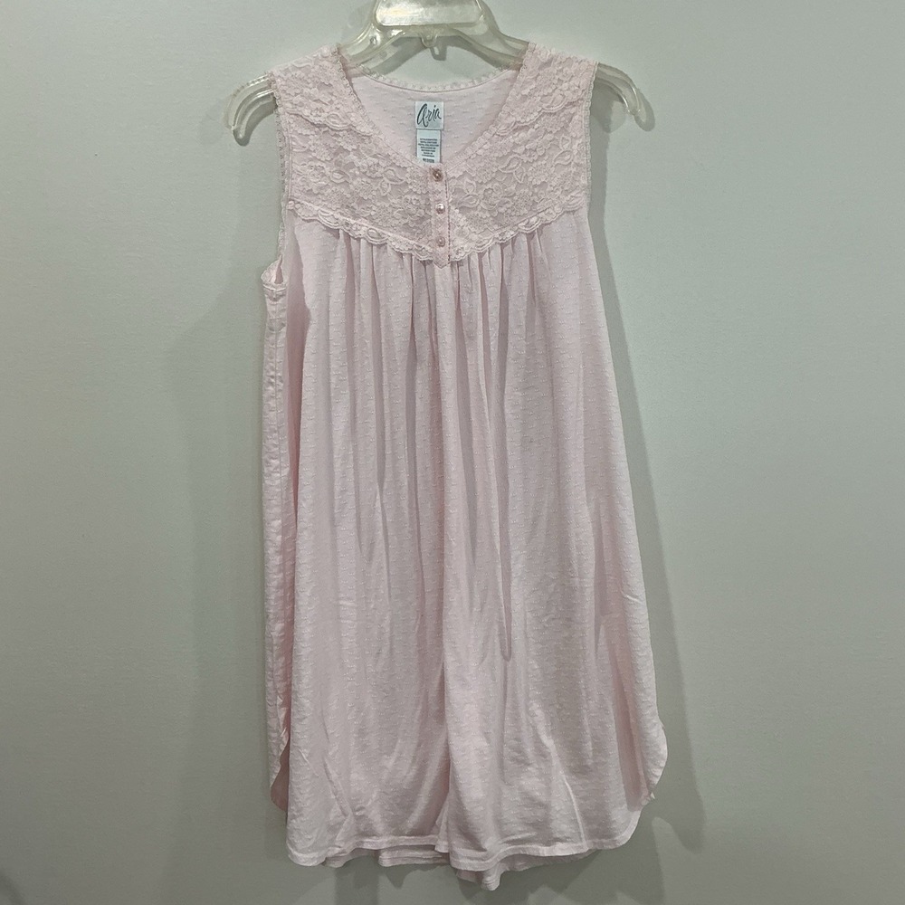 Aria Nightgown Cottagecore Medium Victorian Lace Embroidered Button Sleeveless